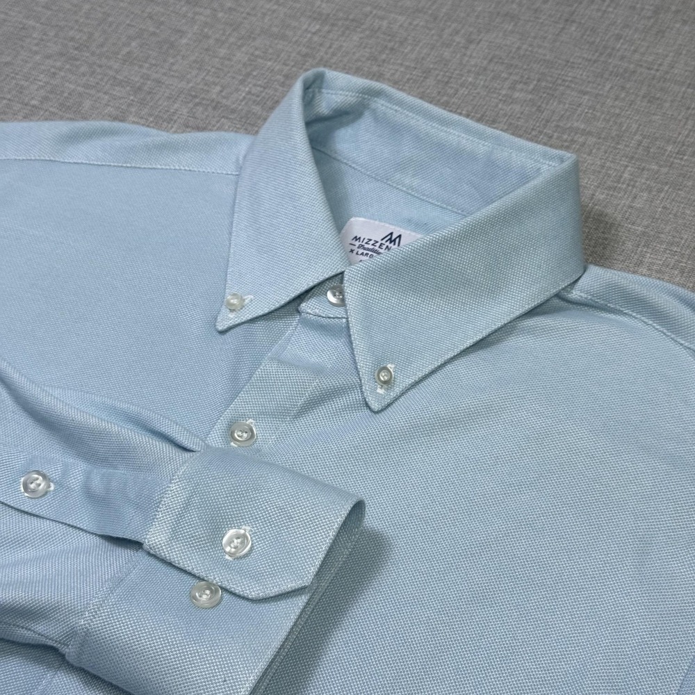 Mizzen+Main Tradition Evolved Button-Down Shirt Men XL Blue Long Sleeve Trim Fit